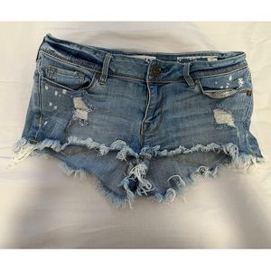 Bullhead Denim Co. Distressed Light Blue Jean Shorts